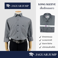 Jaguar Jump เสื้อเชิ้ตแขนยาว ผู้ชาย ลายตาราง สีดำ มีกระเป๋า ทรงเข้ารูป(Slim Fit) JTIF-3177-0-BL