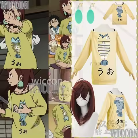 Anime Dandadan Cosplay Momo Ayase Yellow Strapless Sweatshirt Boat Neck Fantasia Uniform Cartoon Fis