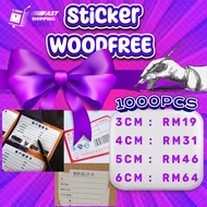(1000-2000PCS) woodfree STICKER LABEL MURAH [3CM-6CM]