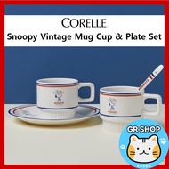 [CORELLE] 🎈Limited Edition🎈 Snoopy Vintage Mug Cup & Plate Set / Mug Cup 2P + Plate + Tea Spoon / Ho