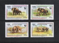 出清價 ~ WWF-214 柬埔寨 1997年 大象郵票 ~ 套票 四套版張 - (動物專題)