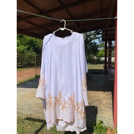 Baju Kurung Sulam Putih Pure White Tunang Nikah Kahwin Bridesmaid saiz XL