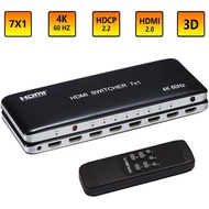 4K 60hz HDMI Switch 7x1 4x1 3x1 2.0 Switcher Video Converter HDR 3D 3 4 7 In 1 Out