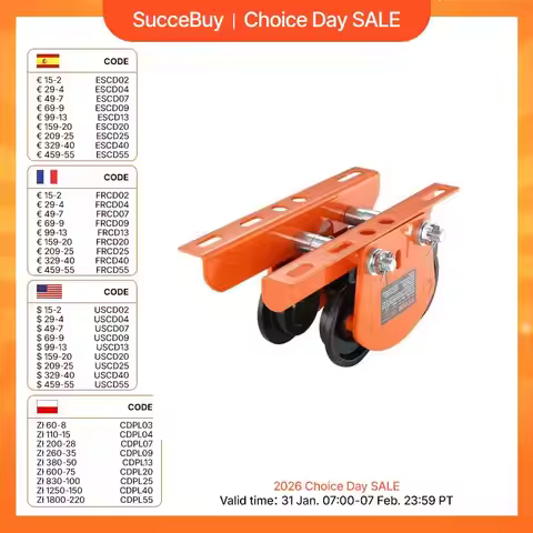 SucceBuy Electric Hoist Manual Trolley 0.5/1 Ton Capacity for PA200 PA250 PA300 PA400 PA500 Push Bea