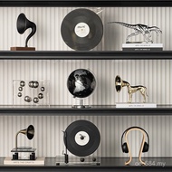 Ornaments Vinyl Film Model Room Retro TV Cabinet Modern Ornaments Sales Studios Wall Shrine Grid Rec