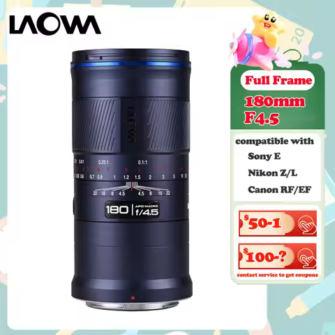 Laowa 180mm F4.5 CA-Dreamer Macro Lens 1.5x Ultra-Macro APO Lens for Sony E Canon EF RF Nikon Z and 