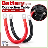 GSHIYMY 1Pcs Battery Connection Cable, Tinned Copper 4AWG 6AWG 8AWG Battery Connection Wire, Durable