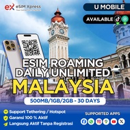 eSIM Malaysia Unlimited 500MB / 1 GB / 2 GB Data | 1 - 7 Hari | eSIM Roaming | eSIM Travel