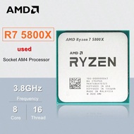 Used Ryzen R7 5800X 3.8GHz Eight-Core 16-Thread CPU Processor 7NM L3=32M 100-000000063 Socket AM4