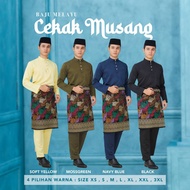 Baju Melayu Cekak Musang ( Hitam Navyblue Moss Green Soft Yellow )