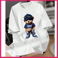 OVERSIZE T-SHIRTS FOR MEN AND Wanita (M-6XL-7XL) TEDDY BEAR EMBROIDERY PRINT OVERSIZE T-SHIRTS FOR M