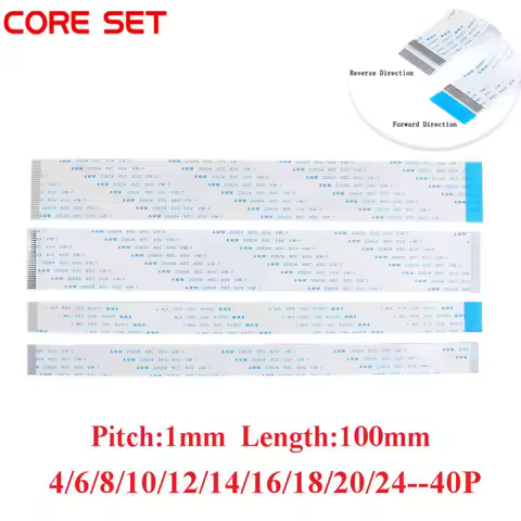 10PCS FPC Ribbon Flexible Flat CABLE PITCH 1MM 100MM 4P 6P 8P 10P 12P 16P 20P 30P 40P FFC WIRE 6/10/