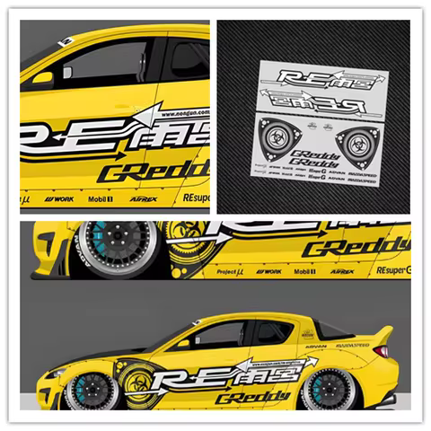 1/10/24/28 RC Car Body sticker Fits OnRoad Race Drift Flat Tamiya XV01 XV02 TT02 TT01 KYOSHO FW06 Fl