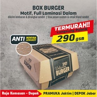 Laminated Kraft Burger Box 10x10x7.5cm Carton Box