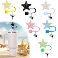 10MM Silicone Straw Cover for Stanley Cup Cute Glitter Star Heart Bow Straw Toppers for Stanley Cup 