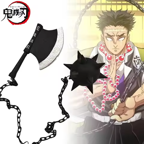 Demon Slayer Katana Himejima Gyomei Axe Flail Sword Kimetsu No Yaiba Anime Cosplay Prop Real Size Ja