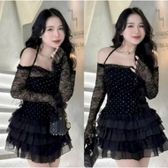JEWELED BLOUSE AND SKIRT SET 3Piece(S333) BIGSIZE YEN NGOC 55-90kg