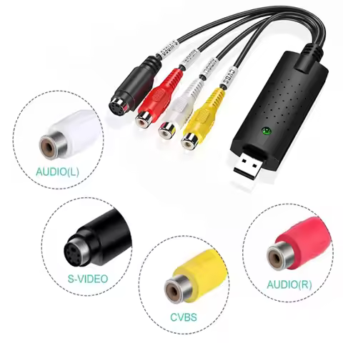 USB Audio Video Capture Card Adapter with USB Cable USB 2.0 to RCA Video Capture Converter For TV DV