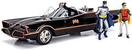 Jada 98625 DC Comics Classic TV Series Batmobile Die-cast Car, 1:18 Scale Vehicle &amp; 3" Batman &amp; Robin Collectible Figurine 100% Metal, Black