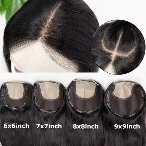 8x8 Inch Silk Base Remy Human Hair Topper Silk Top Wefted Hair Topper Virgin European Human Hair Tou