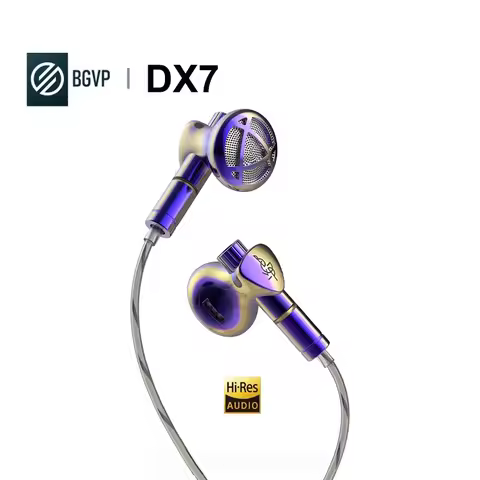 BGVP DX7 Flagship Tunable Flat Head Earbuds HIFI 2 in 1 Plug 3.5mm/4.4mm Replaceable MMCX Wired Earp