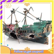 【W】Large Aquarium Shipwreck Decor Boat Plastic Set Resin Ship Fish Tank Ornaments for Aquarium Decor Accessories