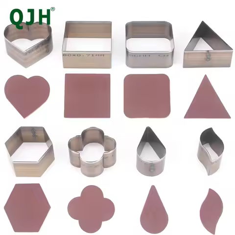 QJH 20-50mm Leather Die Cut Earrings/Drop Die Cutter /8 Shapes/Heart/Square/Rounded Square/Triangle/