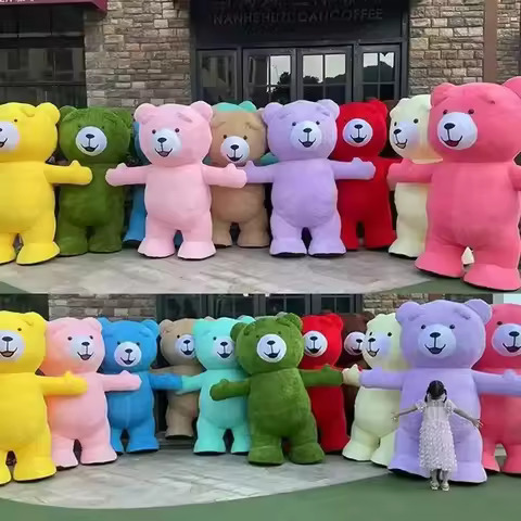Big Inflatable America bear Teddy Bear Inflatable Mascot Adult Walking Inflatable Performance Costum