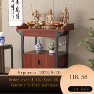 NEW Household Altar Buddha Shrine Buddha Shrine God of Wealth Worship Table Buddha Cabinet with Cabinet Altar Shrine C