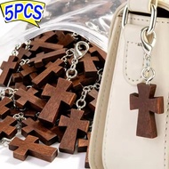 5/3/2Pcs Wooden Cross Pendant - With Lobster Clasp - for Bracelet Necklace Keychain Making - Handhel