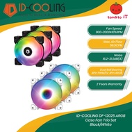 ID-COOLING DF-12025 ARGB Case Fan Trio Set - Black/White