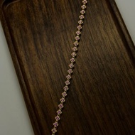 梵蒂岡花路十字珠邊小花剛玉粉紅藍寶石紅寶石莎弗萊18k金手鍊