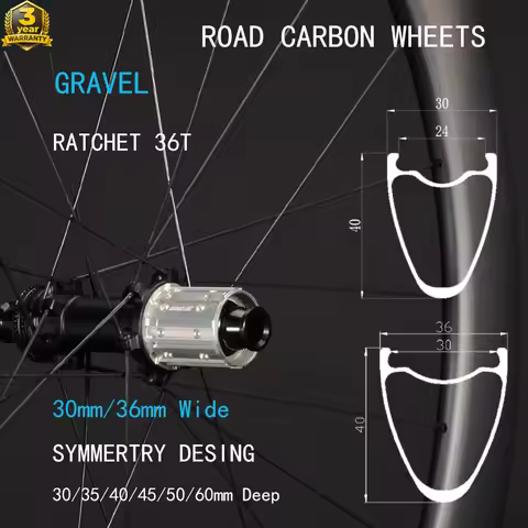 Internal Width 30mm/24mm Gravel Bike Carbon Wheelset Ultra-Wide Bike Wheels 30 35 40 45 50mm Deep Ce