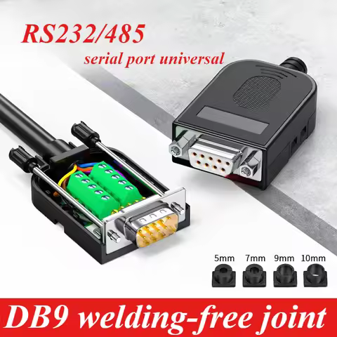 DB9 Solderless Connector 9 Pin Breakout Terminals COM Adapter D-SUB RS232 RS485 Serial Port Universa