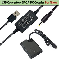 USB อะแดปเตอร์สายชาร์จ + EP-5A Coupler EN-EL14แบตเตอรี่ Nikon P7000 P7800 D5500 D5600 D3300 D5100กล้อง D5300