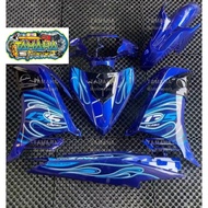 Yamaha Lc135 V4 V5 V6 V7 blue fire api biru cover set  free emblem(×4)