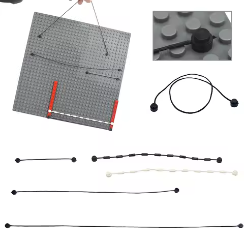 20Pcs MOC High-Tech Chain Bricks 63141 String with End Studs Building Blocks Links Rope Toys Compati