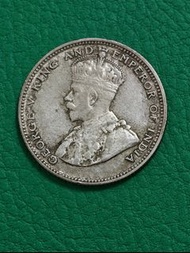 1927年馬來西亞喬治五世20仙銀幣XF+品相