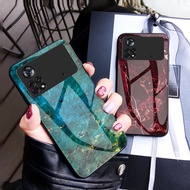 Luxury Green Red Marble Glass Hard Case Xiaomi POCO X4 Pro 5G M4Pro Redmi Note 11E 11 11S 11Pro Global Phone Cover Casing