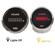 KUS 52mm Digital Hourmeters White Bezel Hour Gauges 0-99999.9H Hour Meters Clock Gauges Red or Yello
