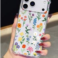 1 ชิ้น เคสโทรศัพท์ลายดอกไม้หลากสี "Floral" | เคสกันกระแทกใส - ใช้ได้กับ IPhone 17 Pro Max, Galaxy S2