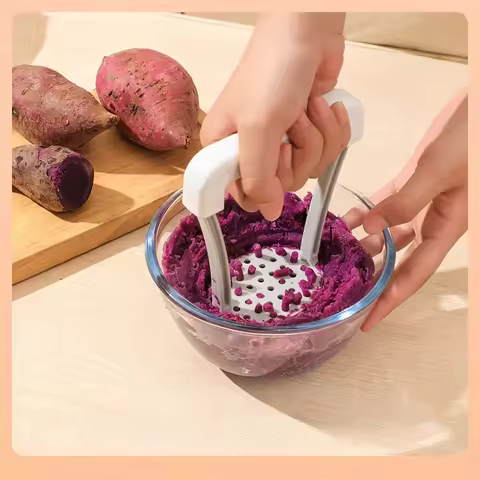 Manual Potato Masher Durable Potato Ricer Kitchen Vegetable Masher With Non-Slip Handle Fruit Juicer