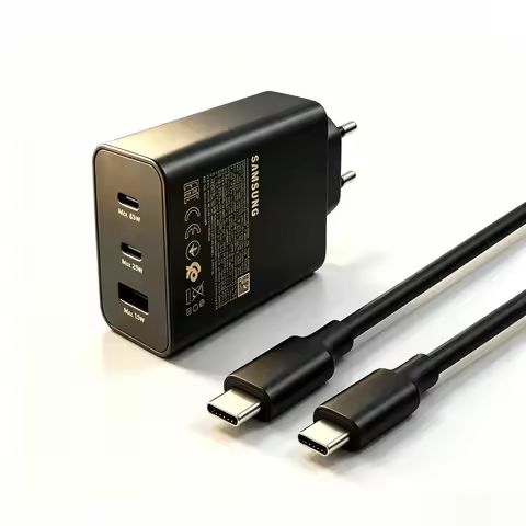 Samsung 65W PD Charger 3-Port Fast Charging For Galaxy Z Fold Flip 8 S26 Ultra Plus S25 S24 EU Wall 