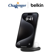 Belkin WIZ028qcBK BoostCharge 2-in-1 Magnetic Foldable Wireless Charger with Qi2 15W - (Black/White)