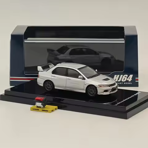 Hobby Japan 1/64 Lancer GSR Evolution IX MR with Engine Display Model Cool Silver Metallic HJ647054S