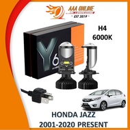 HONDA JAZZ 2001-2020 Present LED Headlight Fog Light Car LED Mini Projector H4 LED Headlight Projector 55W 6000K