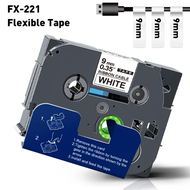 9mm Flexible ID Tape Compatible Brother TZe Label Tape FX221 FX231 TZe231 White Cable for Brother P-