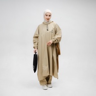 SULTAN Jas Hujan Setelan Jaket Celana Motor JUMBO Bahan Tebal PVC Pria dan Wanita Mantol Warna Army