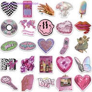hugepeaknewsection 58Pcs Y2k Pink Stickers Funny Cute Graffiti Girls Skateboard Waterproof Luggage Sport DIY Laptop Car Stickers Decals Kids Toy Nice