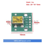 USB to DIP Female Socket MINI-5P Patch to 2.54mm Straight Plug Soldered Adapter Board